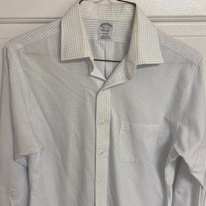 Brooks Brothers Blue & White Checked Dress Shirt (15 1/2 x 32)